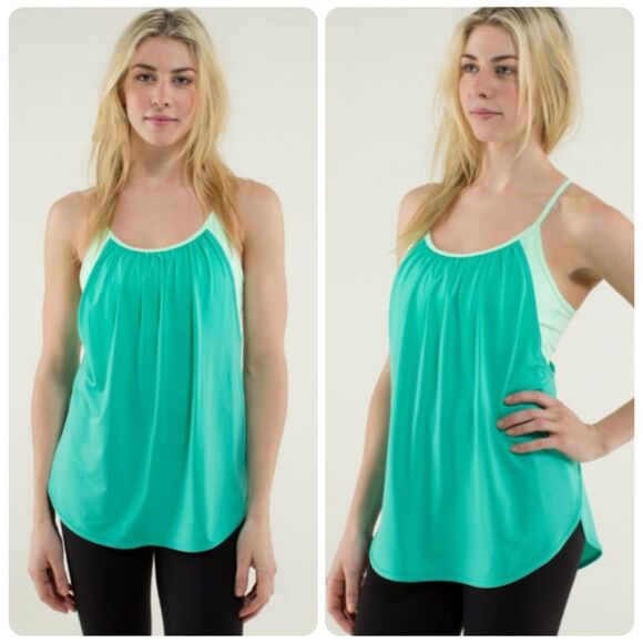 Lululemon Tuck Me in Tank in Bali Breeze / Fresh Teal | Size 6 - Picture 4 of 8